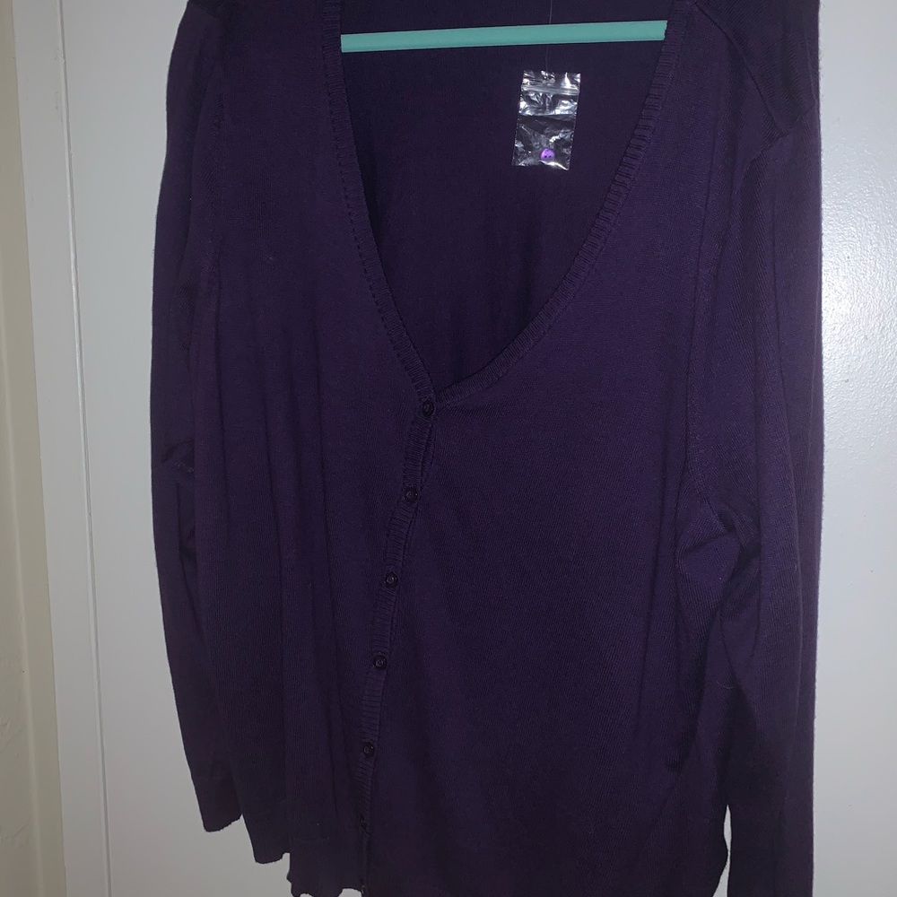 Purple cardigan